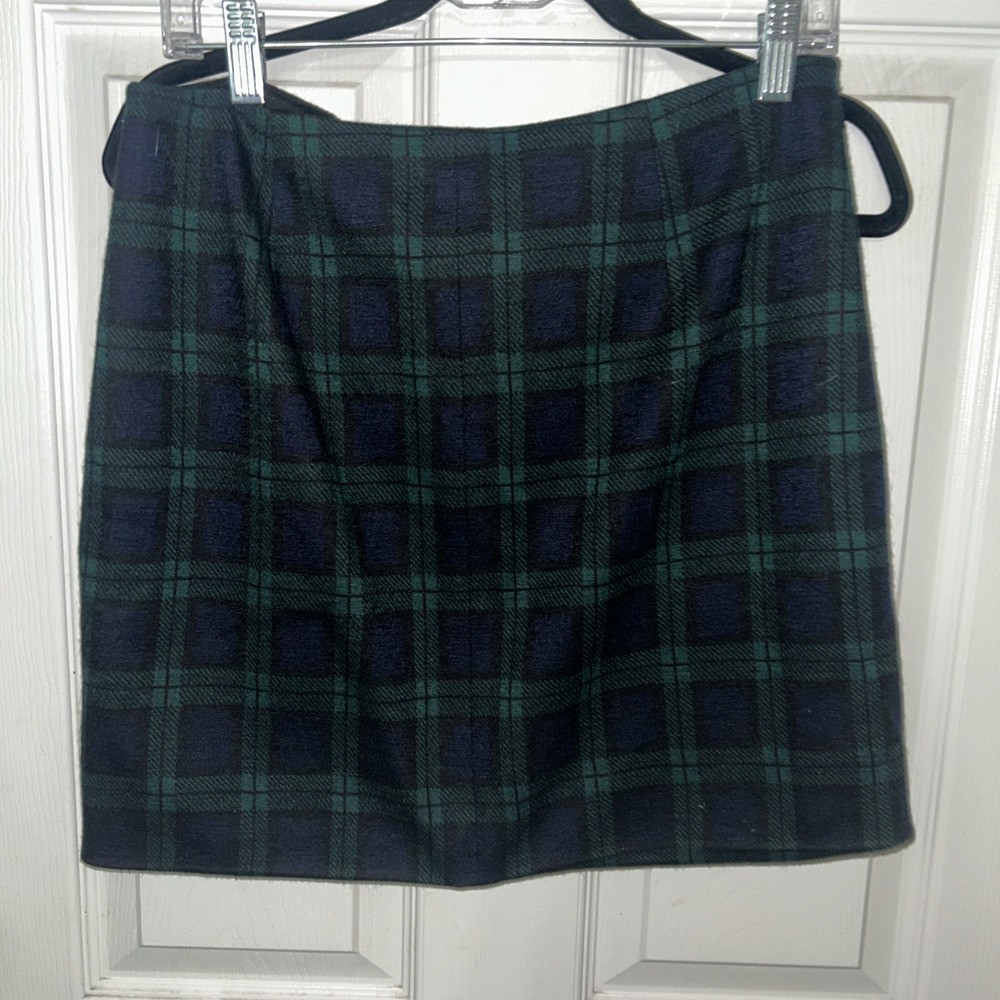 Madewell Academia Preppy Lined Sz 8 Plaid  Mini Skirt Wool Viscose Poly Blend - Picture 4 of 4